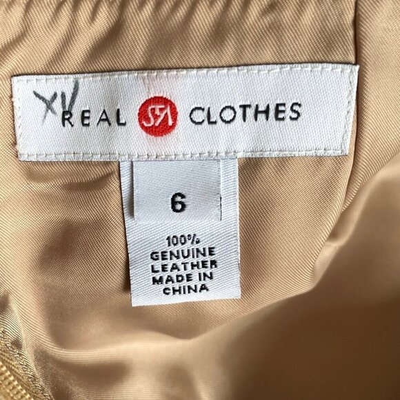 Real Clothes Saks Fifth Avenue Suede Leather Pencil Skirt Sz 6 - Picture 5 of 8